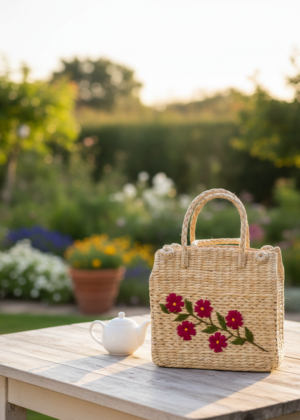 Kauna grass tote bag with closed loop!!